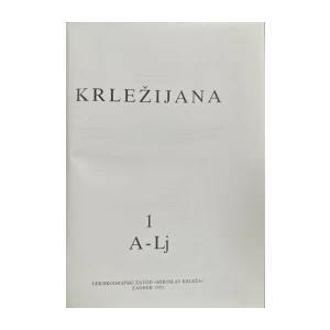 Visković Velimir (ur.): Krležijana 1 A-Lj