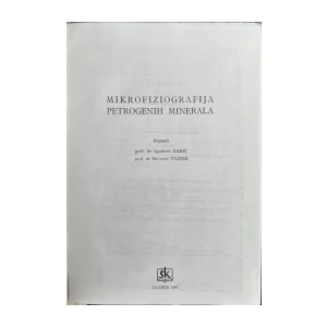 Ljudevit Barić: Mikrofiziografija petrogenih minerala