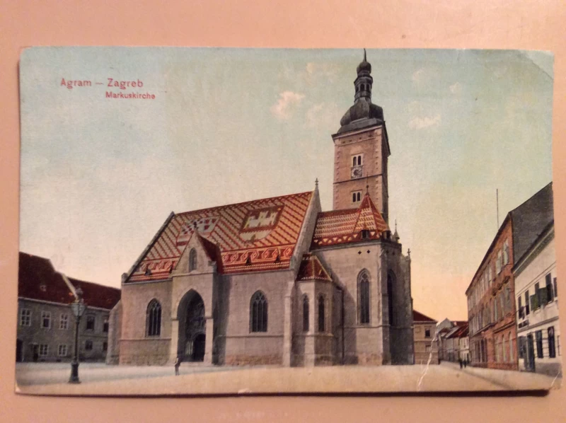 ZAGREB STARA RAZGLEDNICA CRKVA SV. MARKA 1908.   R0328