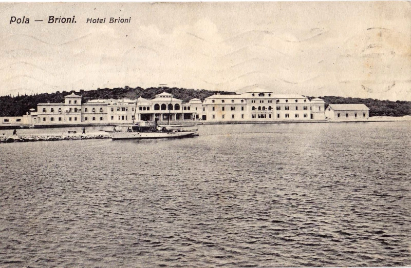 POLA PULA ISTRA HOTEL BRIONI, G.FANO 1910.STARA RAZGLEDNICA 1911