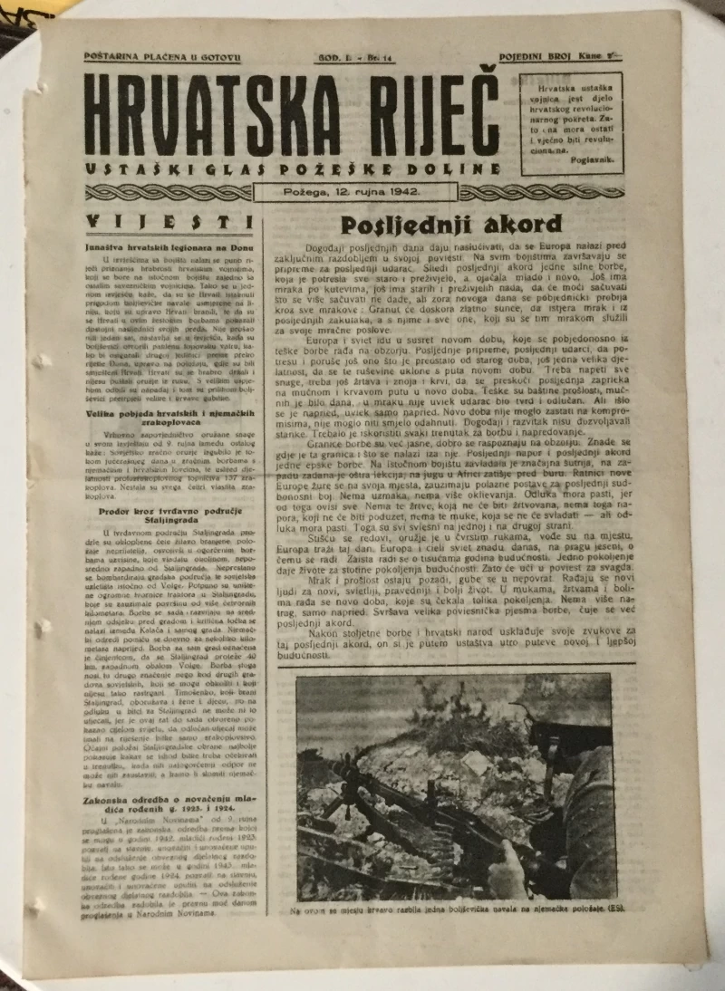 Hrvatska riječ 14/1942