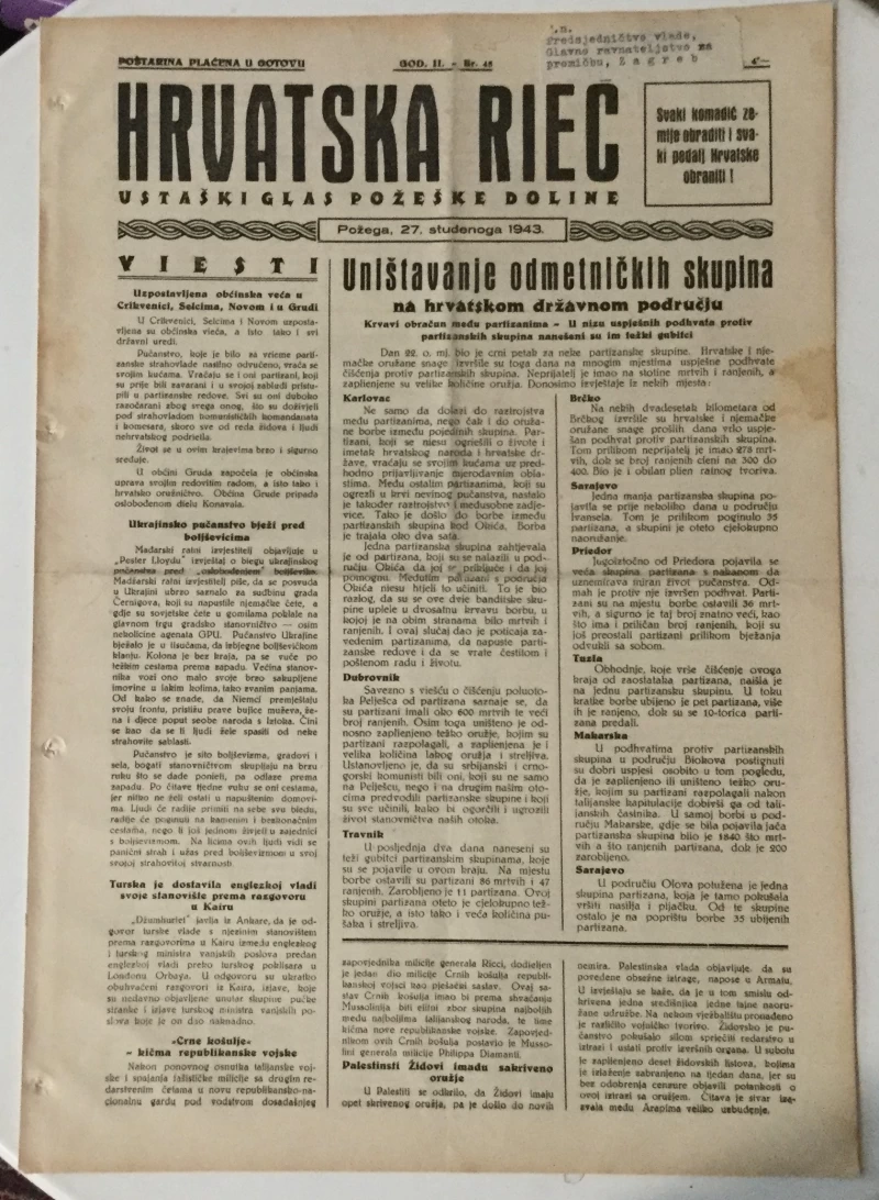 Hrvatska rieč 45/1943