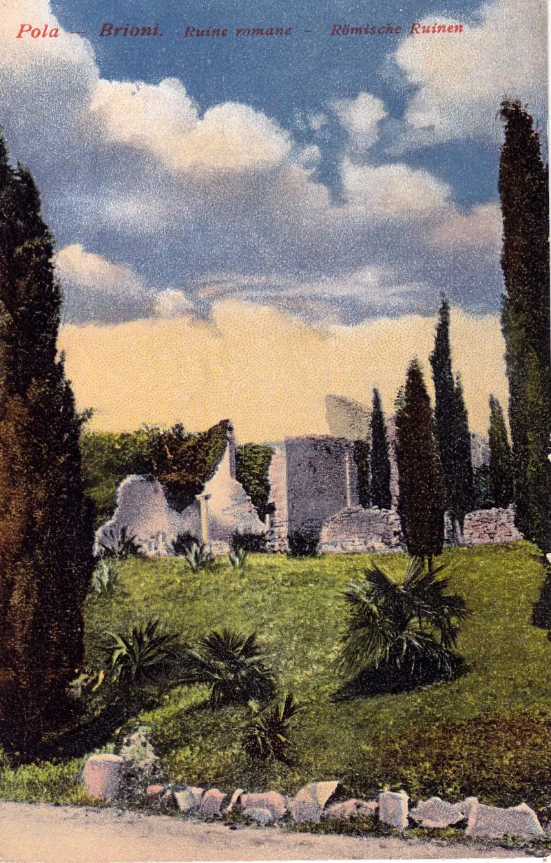 POLA PULA ISTRA HRVATSKA OTOK BRIONI GUIDO COSTALUNGA 1910/11.  STARA RAZGLEDNICA 