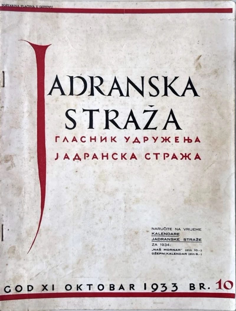 Jadranska straža Broj 10 / 1933