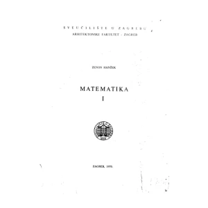 Zenon Hanžek: Matematika I