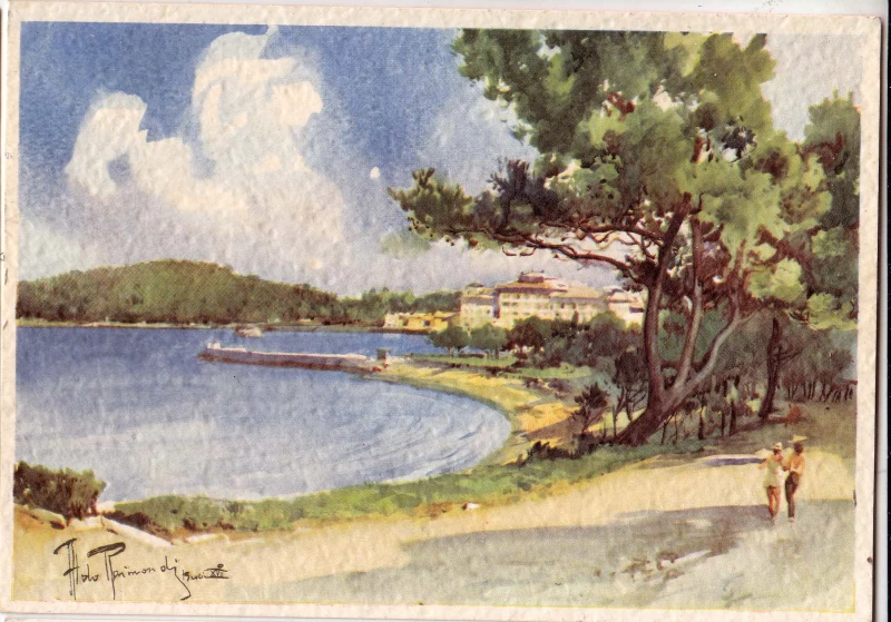 POLA PULA ISTRA HRVATSKA OTOK BRIONI , PORTO HAFEN HARBOUR , GENOVA 1939.-XVII. STARA RAZGLEDNICA