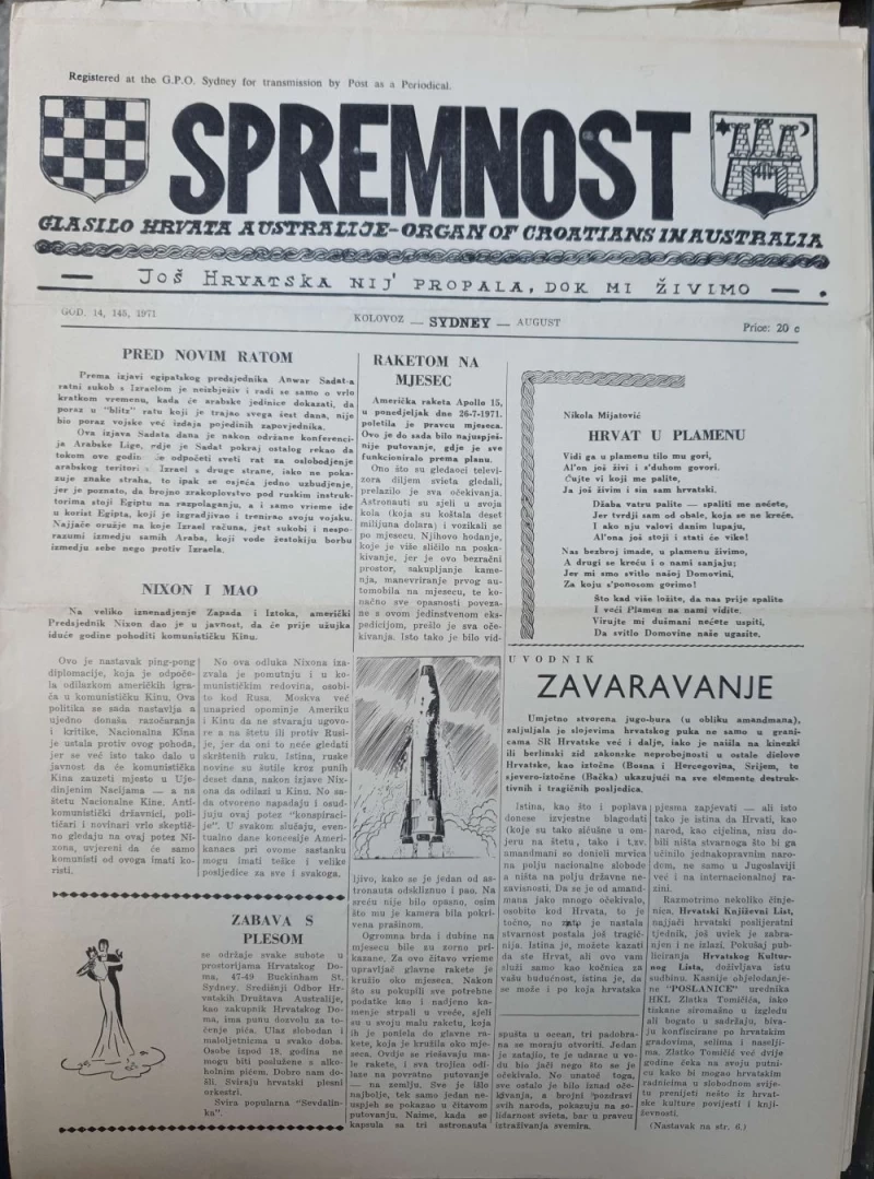 Stare novine: Spremnost. God.14. 145