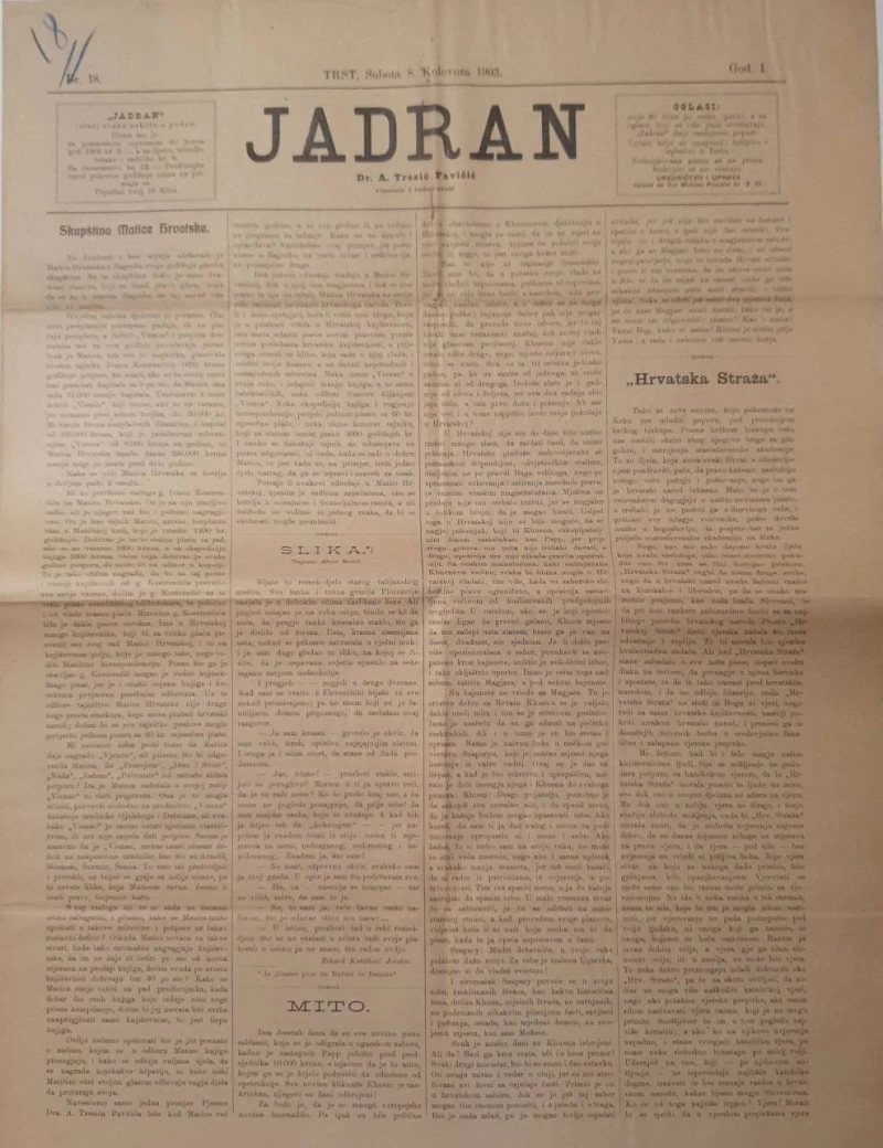 Jadran: Broj 18, 08.08.1903