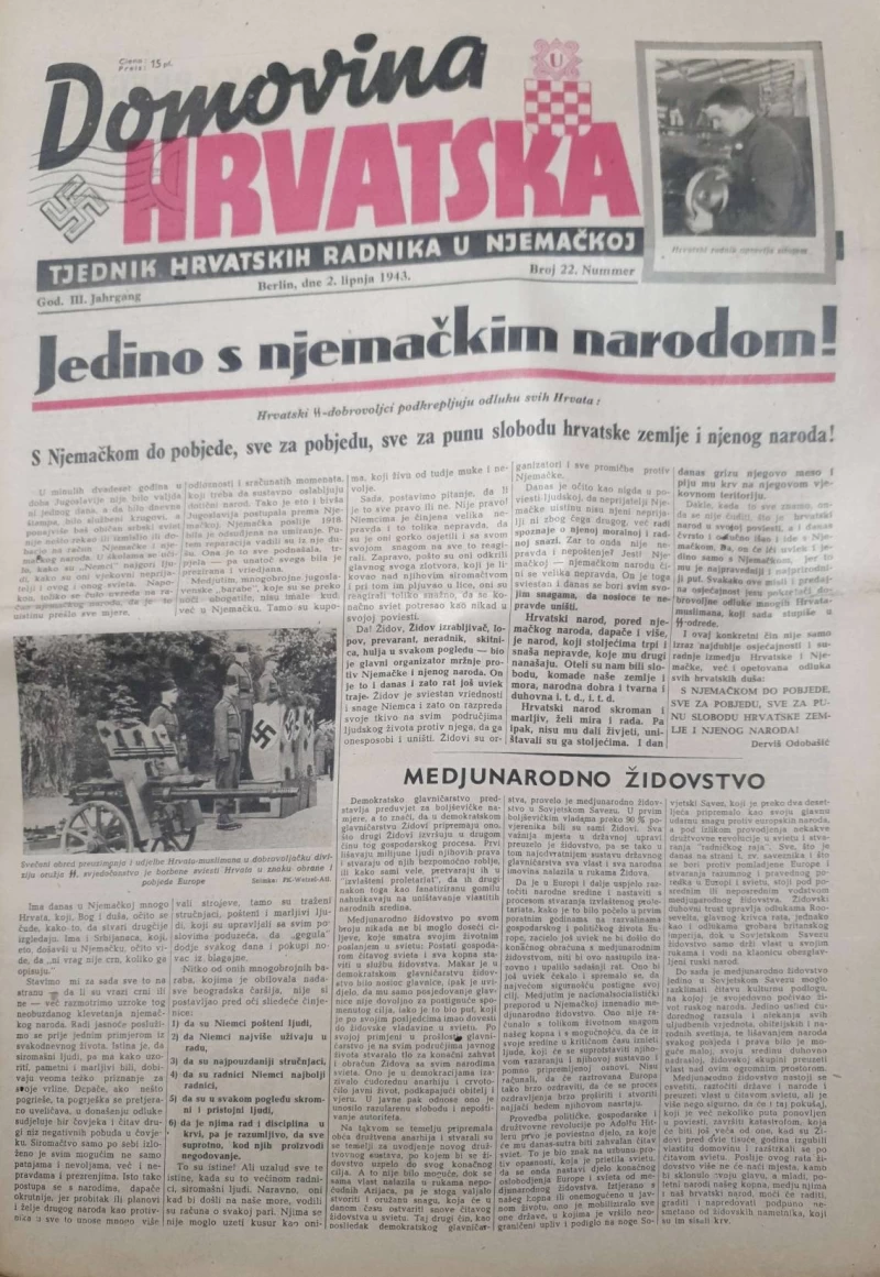 Domovina Hrvatska. God. III. Broj 22