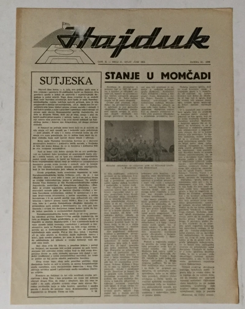 Časopis Hajduk br. 61/1958.