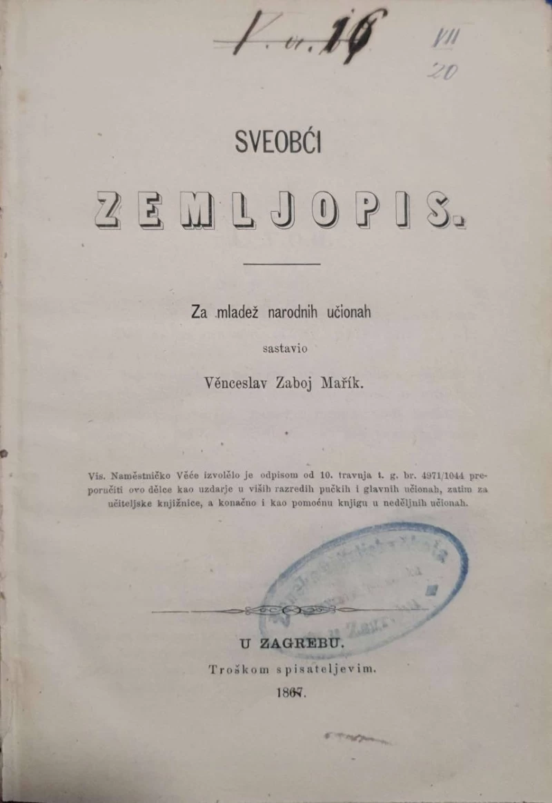Venceslav Zaboj Marik: Sveobći zemljopis