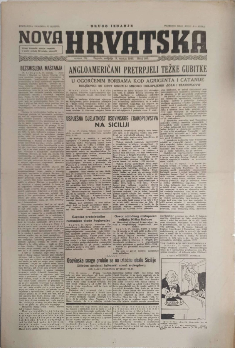 Časopis Nova Hrvatska: godina III, broj 166/1943