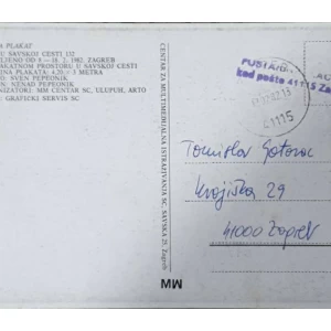 Kuća u Savskoj cesti 132: objavljeno od 8-18.2.1982: pošiljatelj Tomislav Gotovac