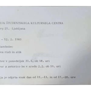 Duba Sanbolec: Razstava risb in slik 31.1-12.2.1983