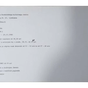 Iztok Šmajs: Linija tekstura 16.11.-29.11.1981