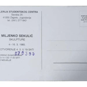 Miljenko Sekulić Skulpture 4-16.3.1985