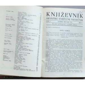 KNJIŽEVNIK, HRVATSKI KNJIŽEVNI MJESEČNIK, GODIŠTE PRVO, ZAGREB, 1928.
