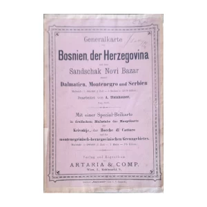 A. Steinhauser: General karte von Bosnien, der Hercegovina und dem Sandschak Novi Bazar sammt Dalmatien, Montenegro und Serbien 1882.