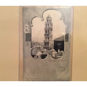 SPLIT STARA RAZGLEDNICA SPALATO ZVONIK CRKVE SV. DUJE 1904.