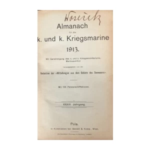 Almanach für die k. und k. Kriegsmarine 1913.
