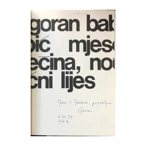 Babić Goran: Mjesećina, noćni lijes: S posvetom autora