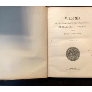 IVAN BOJNIČIĆ KNINSKI, VJESTNIK KR. HRVATSKO-SLAVONSKO-DALMATINSKOGA ZEMALJSKOG ARKIVA, GODINA V., ZAGREB 1903.
