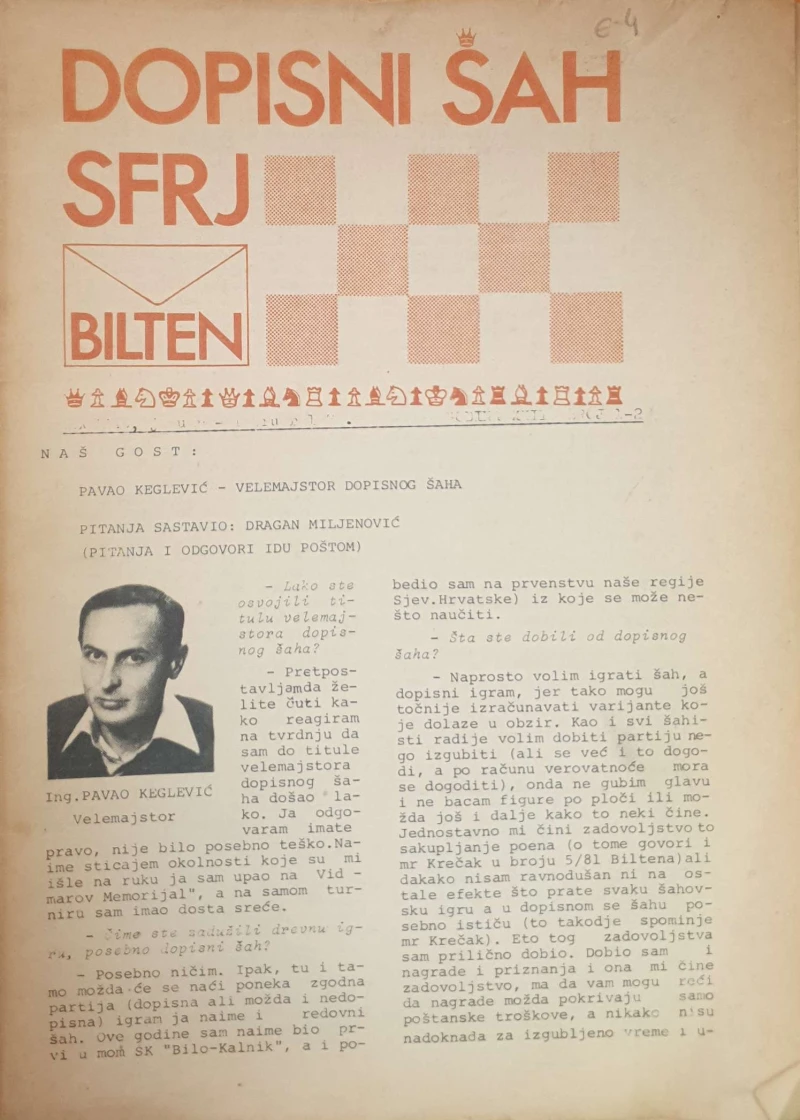 Dopisni šah SFRJ: God. XXII, broj 1-2