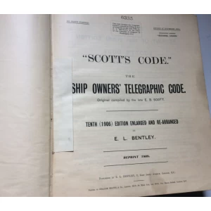 SCOTT'S CODE, THE SHIP OWNERS TELEGRAPHIC CODE, 10'th edition 1906.,  Na Engleskom jeziku 