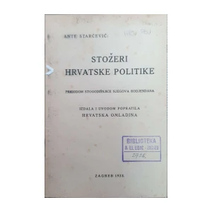 Ante Starčević: Stožeri hrvatske politike