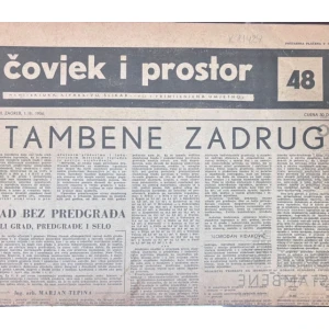 Časopis: Čovjek i prostor  godište III.  Zagreb 1956. broj 48.