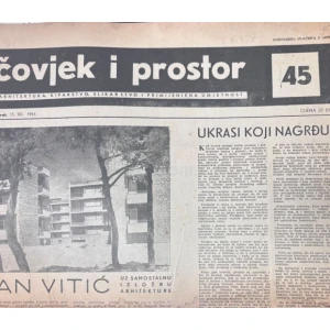Časopis: Čovjek i prostor  godište II.  Zagreb 1955. broj 45.