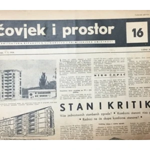 Časopis: Čovjek i prostor  godište I.  Zagreb 1954. broj 16.