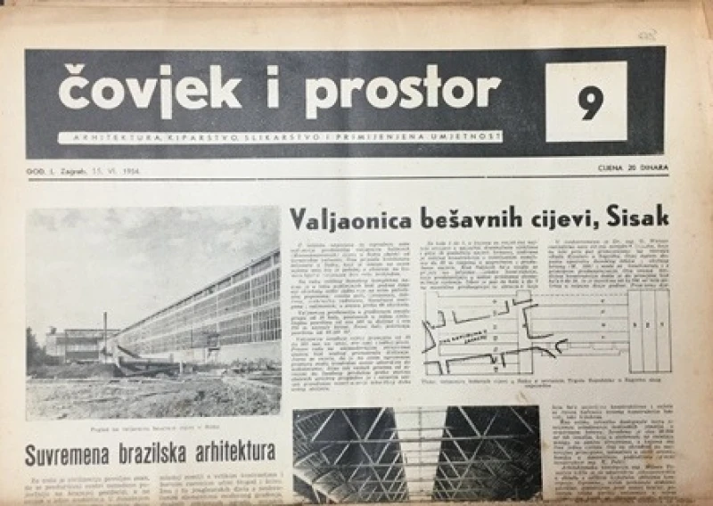 Časopis: Čovjek i prostor  godište I.  Zagreb 1954. broj 10.
