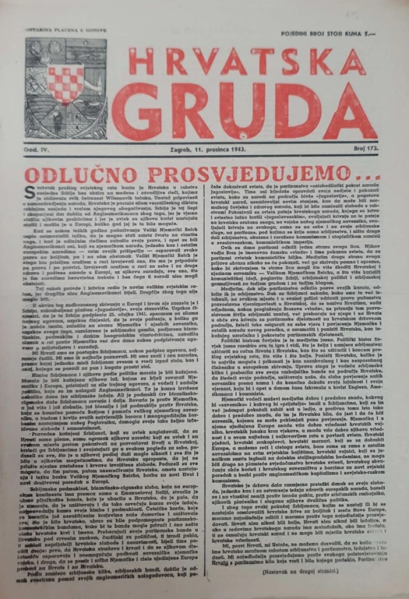 Hrvatska Gruda: broj 173/1943