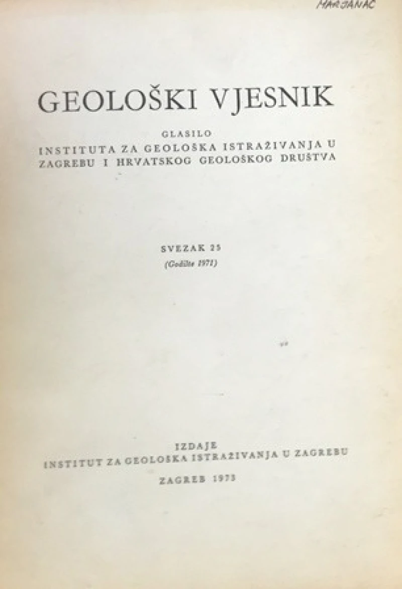 Grupa autora: Geološki vjesnik,Glasilo instituta za geološka istraživanja u Zagrebu i Hrvatskog geološkog društva