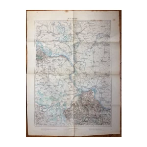 BEOGRAD I VOJVODINA, KWINTUS, ZEMLJOPISNA KARTA, 1903.