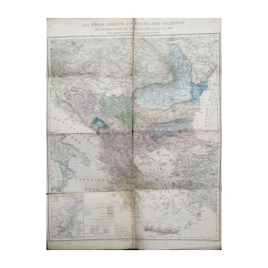 Zemljopisna karta: Karte der neuen Grenzen auf der Balkan-Halbinsel