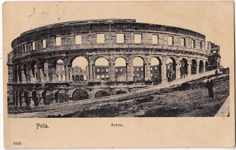 POLA PULA ISTRA HRVATSKA AMFITEATAR ARENA Nr.6185. STARA RAZGLEDNICA 1906