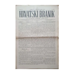 Hrvatski branik: God. VI, broj 58/1898