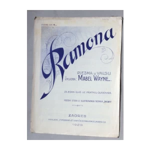 MABEL WAYNE RAMONA, , VALCER, NOTE, ZAGREB, 1929.