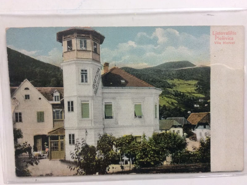 PLJEŠIVICA STARA RAZGLEDNICA LJETOVALIŠTE PLEŠIVICA VILA HORVAT 1914.