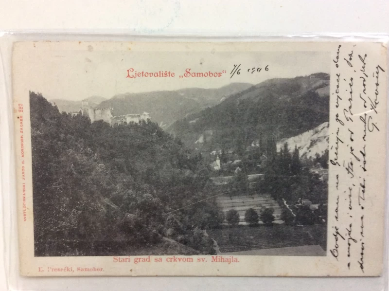 SAMOBOR STARA RAZGLEDNICA LJETOVALIŠTE "SAMOBOR" STARI GRAD SA CRKVOM SV. MIHAJLA 1906.