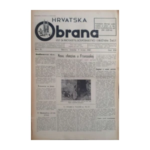 Hrvatska Obrana: God. XXI, broj 22/1940