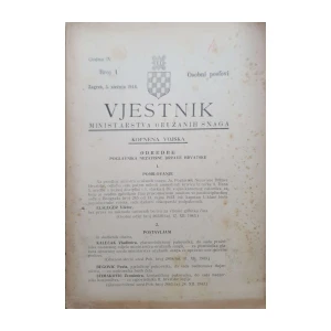 Vjestnik Ministarstva oružanih snaga: God. IV, broj 1/1944