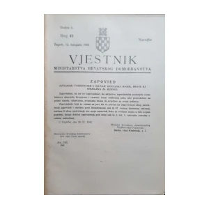 Vjestnik Ministarstva oružanih snaga: God. II, broj 42/1942