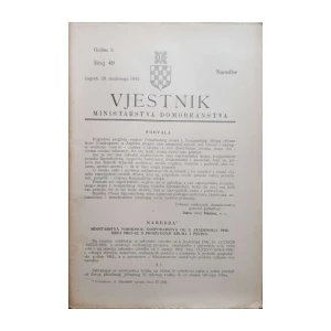 Vjestnik Ministarstva oružanih snaga: God. II, broj 49/1942