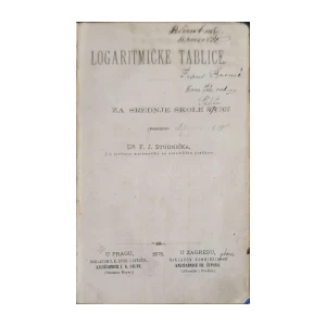 F. J. Studnička: Logaritmičke tablice za srednje škole