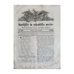 Kmetijske in rokodelske novice: Broj 14/1843