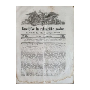 Kmetijske in rokodelske novice: Broj 15/1843