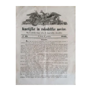 Kmetijske in rokodelske novice: Broj 23/1843